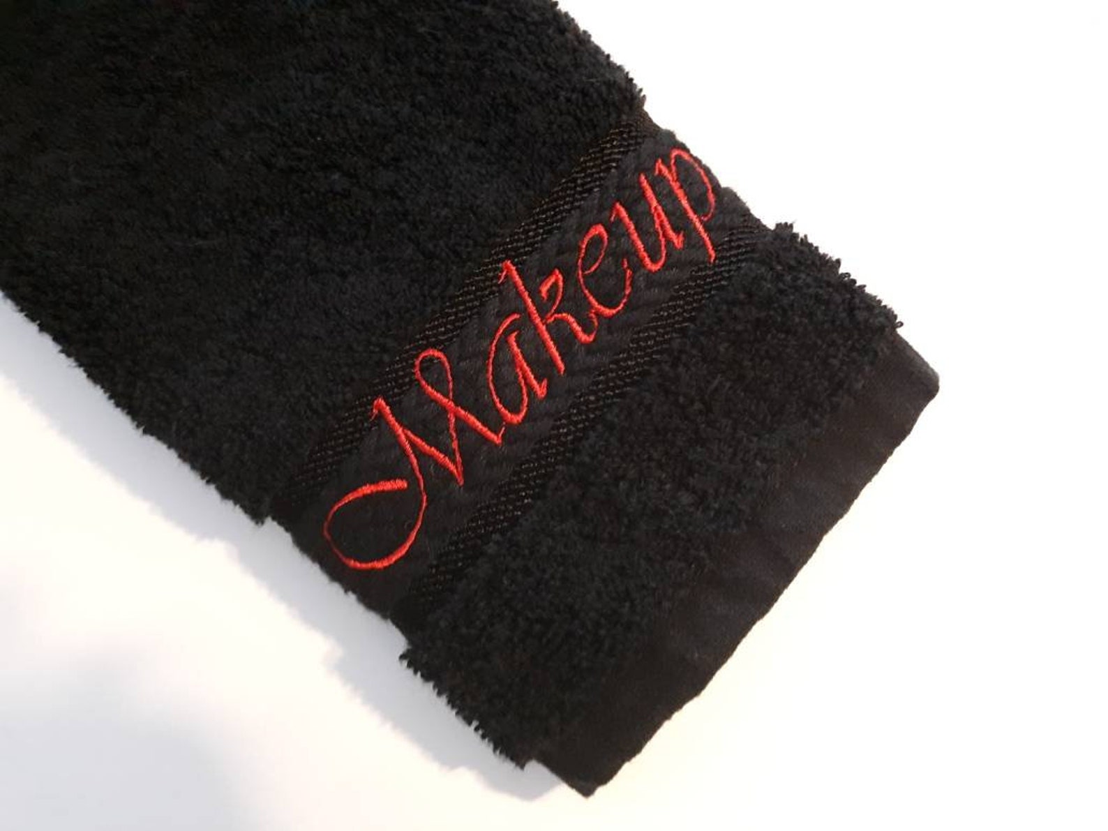 Black Makeup Washcloth Personalized Embroidered Washcloth Etsy
