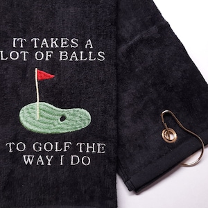 Funny Golf Towel, Embroidered Funny Golf Towel Gift, Custom Golf Gift, Humorous Golf Towel Gift