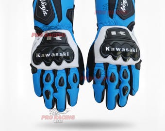 Kawasaki Gloves Kawasaki Blue Gloves Kawasaki Ninja Gloves Kawasaki Motorcycle Gloves Racing Riding Biker Gear (Duty paid Service)