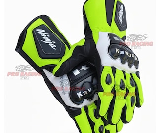 Kawasaki Gloves Kawasaki Green Gloves Kawasaki Ninja Gloves Kawasaki Motorcycle Gloves Racing Riding Motorbike Biker Gear(Duty paid Service)