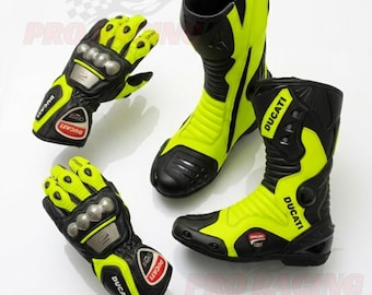 Ducati laarzen en handschoenen set motorkleding Ducati racehandschoenen en -laarzen Beschermende motorkleding voor motorrijders
