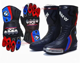 BMW Motorrad Motorcycle Gloves and Boots Set for Men, Racing Riding Gear, Protective Biker Equipment, Track Day Accessories