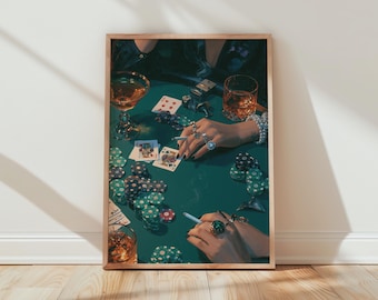 Oeuvre d'art de casino Déco murale Poker Night