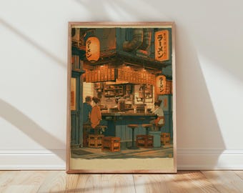 Anime Ramen Bar Wall Art Print Japanese Food Poster