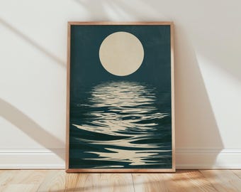Moon Reflection Art Print Modern Wall Art Celestial Decor