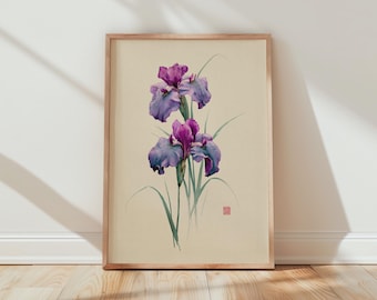 Japanese Iris Botanical Art Print