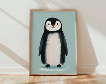 Kids Penguin Poster Animal Wall Art