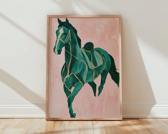 Abstract Horse Art Modern Equestrian Print Wall Decor
