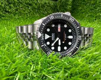 Orologio automatico Seiko Diver con quadrante nero / Movimento 7S26 ricondizionato / Stile vintage subacqueo da uomo / Orologio meccanico da campo / Regalo sportivo per lui