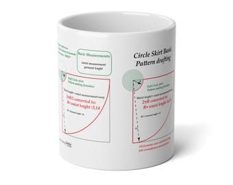 Circle Skirt Pattern Drafting mug | Sewing Math Reference 20oz Jumbo Mug