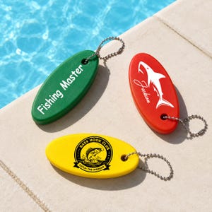 Custom Floating Keychain – Personalized Name, Waterproof Key Float for Boating, Father's Day Gift