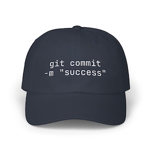 git commit -m "success" Dad Cap | Programmer Coding Hat