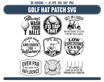 Golf Hut Patch SVG, lustige Sprüche digitaler Download für T-Shirt Logo & Abziehbild Design