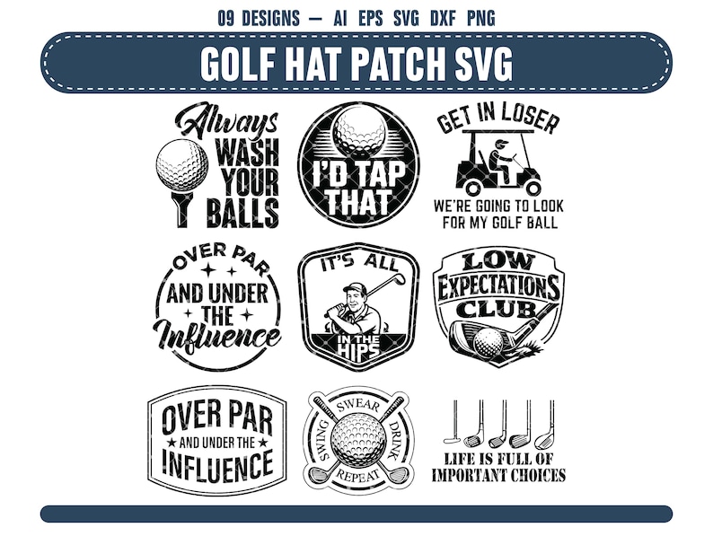 Golf Hat Patch Svg