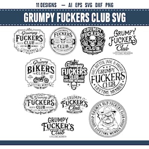 Grumpy Fuckers Club Png - Funny Adult Humor Shirt Design For Sarcastic Friends