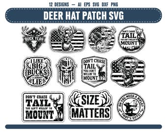Hirsch-Flagge Leder Hut Patch SVG - Vaterländische Jagdmütze Design (Digitaler Download)
