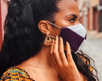 Royal Purple Striped Kente Mask