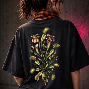 Vleesetende planten Vintage botanische PNG: Venusvliegenval botanische illustratie png Natuurliefhebber kunst (digitale download)