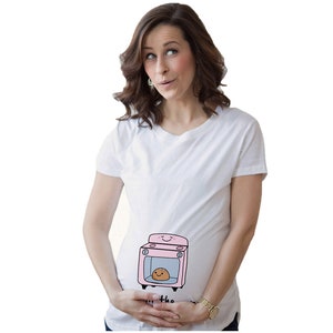 Koszulka ciążowa Bun In the Oven, Śmieszna koszulka ciążowa, Śmieszny rozmiar ciążowy, Śmieszna koszulka ciążowa, Słodka koszulka z informacją o narodzinach dziecka,