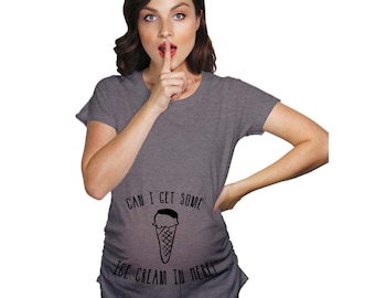 Pregnancy Shirts Maternity T shirts Top Tunic Clothes Its for The Baby Ice Cream 