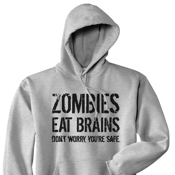 Grappige hoodies, zombie geschenken, zombie hoodie, zombie apocalyps, grappige zombie top, zombies eten hersenen, grappige horror hoodie