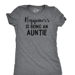 Camiseta de tia, presentes de tia, camiseta engraçada de tia, presente para tia, presente de tia nova, camiseta de felicidade é ser tia, camiseta engraçada para mulheres