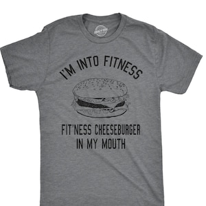 Fitness Cheeseburger Shirt Men, Funny Workout Shirt, Cheeseburger Lover Tee, Fast Food Burger T Shirt, Cheeseburger Graphic Shirt