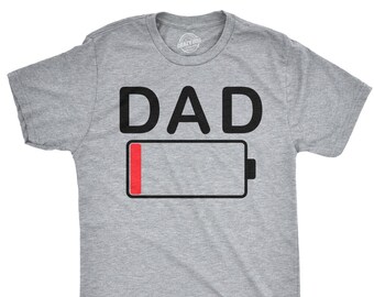 Papa batterij shirt, grappig papa shirt, cadeau voor nieuwe vader, Vaderdagcadeau, grappig shirt voor vaders, papa shirt grappig, bijpassende shirts, lage batterij