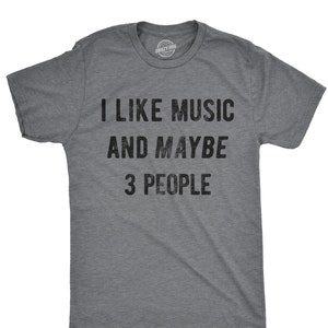 Sarcastic Music Shirt, Music Lovers Gifts, Funny Music Tee, I Like Music And Maybe 3 People, Music Lover Shirt, Only Like Music, Hate People image 2