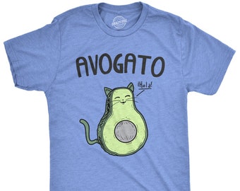 Cute Cat T Shirt, Mens Avocado T Shirt, Mens Cat T shirt, Cat Lover Gift, Funny Shirt For Men, Cat Lady Gift, Funny Cat Shirt, Avogato