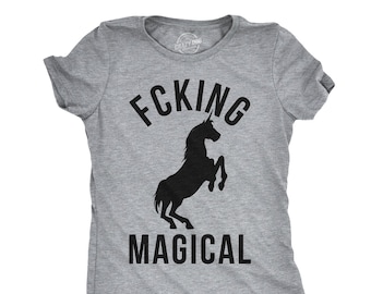 Camiseta de unicornio mágico, camiseta gráfica para mujer