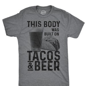 Tacos und Bier Shirt Männer, Shirts mit Sprüchen Männer, lustige Nacht Taco Shirt, Fitness Taco Shirt, lustige Trink Shirts