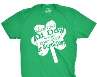 Chemise homme St Patricks bière, chemise trèfle, Luck Of The Irish, chemise trèfle, chemises rigolotes, chemise à boire, boire toute la journée