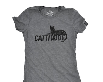 Camiseta divertida de gato: Camiseta de mamá gata Cattitude