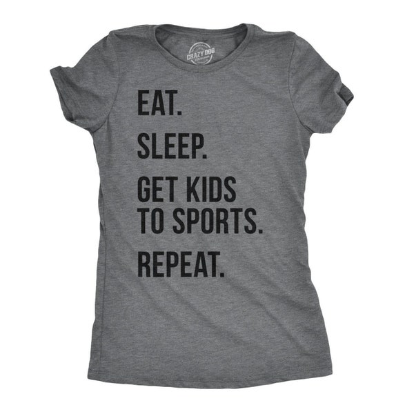 Eat Sleep Get Kids To Sports Repeat, Baseball Mom Shirt, Mom Shirt Funny, Cool Womens Shirt, Mom Shirts, Sports Mom, Gift For Mom