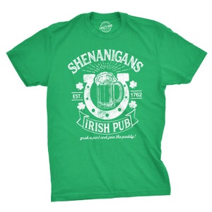 Shenanigans Irish Pub T Shirt, Saint Patricks Day Shirt, Lucky Green ...