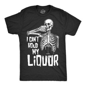 Mens I Can't Hold My Liquor, Mens Skeleton Rib Cage TShirt, Halloween Liquor T Shirt, Skeleton Costume, Halloween Costume, Mens Halloween image 1