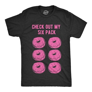 Koszulka Donut męska, sprawdź mój sześciopak, Fitness Donut, zabawna koszulka do ćwiczeń, koszulka Donut Lover, koszulka z jedzeniem, koszulka z grafiką Donut
