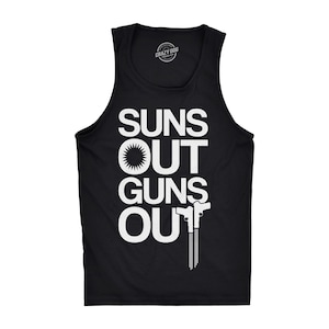 Suns Out Guns Out Tank Top, Herren Tank Top, Workout Tank Top für Männer, lustiges Muskel Tank Top, super Sommer Tank Top, lustige Tanktops für das Fitnessstudio