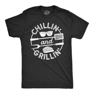 BBQ Shirt, Barbecue Dad Shirt, Cooking T Shirt, Funny Dad Shirt, Gift For Dad, Fathers Day Shirt, Chillin And Grillin Shirt