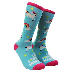So Fcking Magical Socks, Womens Unicorn Socks, Cute Womens Socks, Rainbow Socks, Novelty Socks, Fcking Magical, Funny Socks Women