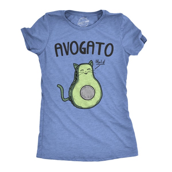 Cute Cat T Shirt, Womens Avocado T Shirt, Womens Cat Tshirt, Cat Lover Gift, Funny Shirt For Women, Cat Lady Gift, Funny Cat Shirt, Avogato