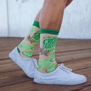 Funny Socks, Rude Socks, Professional Crop Duster Socks, Inappropriate Socks, Guys Gifts Under 20, Fart Socks, Mens Socks, Crop Duster Socks image 1