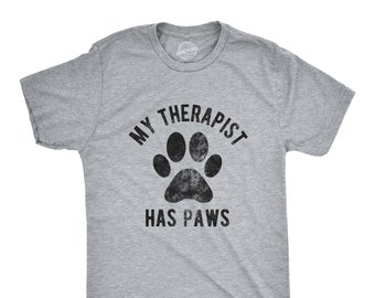 Love Dog Dad Shirt, Big Love Dog Paw Shirt Men, New Dog Owner Gifts For Guys, Cat Shirts, Paw Print, Cat Dad, My Therapist Has Paws