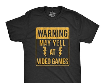 Warning May Yell At Video Games, Video Game Shirt, Gamer Gift, Nerdy Shirts, Gamer Shirts, Funny Gaming Shirt, Vintage Gaming Shirts