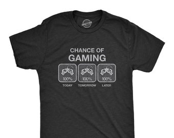 Chance Of Gaming 100%, Video Game Shirt, Gamer Gift, Nerdy Shirts, Gamer Shirts, Funny Gaming Shirt, Vintage Gaming Systems, Gaming Forecast