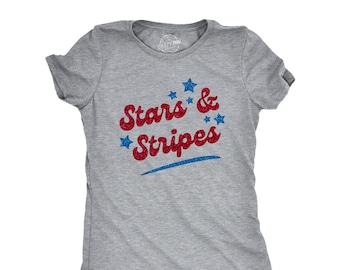 Stars and Stripes Glitter Shirt, Patriotic 4th of July Tee