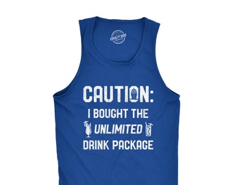 Bought The Unlimted Drink Package, Summer Tanks, Vacation Tanks, Family Vacation Tanks, Mens Funny Shirt, Boating Tank, Cruise Shirts