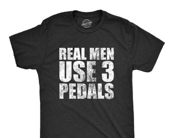 Echte mannen gebruiken drie pedalen, handmatige auto's, auto Guy shirts, Muscle Car shirt, standaard auto shirt, papa shirt, vaderdagcadeau, autoliefhebber shirts