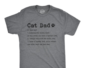 Camiseta con la definición de "Papá Gato", regalo para amantes de los gatos